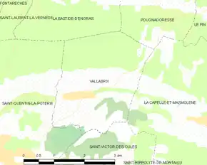 Poziția localității Vallabrix