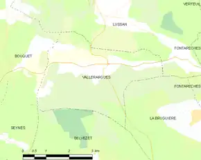 Poziția localității Vallérargues