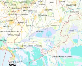 Poziția localității Vauvert