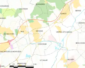 Poziția localității Vergèze