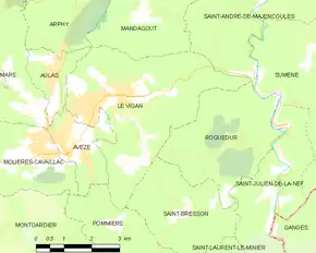 Poziția localității Le Vigan