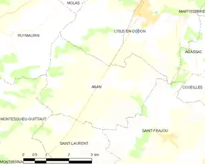 Poziția localității Anan