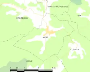 Poziția localității Arbas