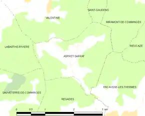 Poziția localității Aspret-Sarrat