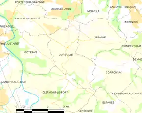 Poziția localității Aureville