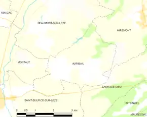 Poziția localității Auribail