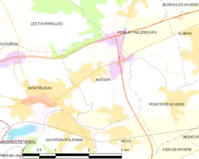 Poziția localității Ausson