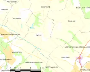 Poziția localității Bazus