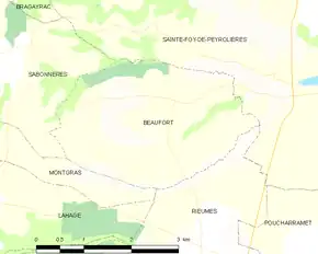 Poziția localității Beaufort