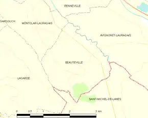 Poziția localității Beauteville