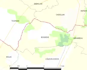 Poziția localității Boissède
