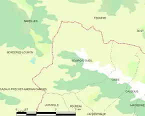 Poziția localității Bourg-d'Oueil