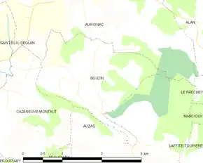 Poziția localității Bouzin