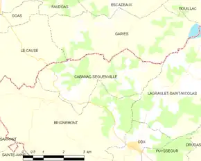 Poziția localității Cabanac-Séguenville