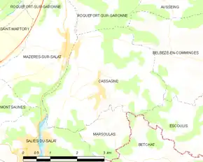 Poziția localității Cassagne