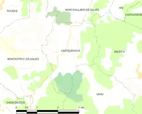 Poziția localității Castelbiague