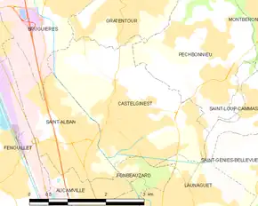 Poziția localității Castelginest