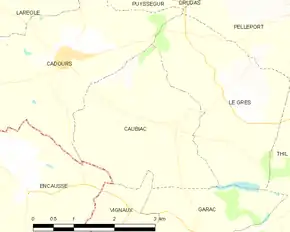 Poziția localității Caubiac