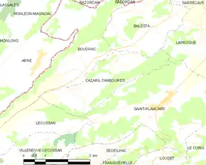 Poziția localității Cazaril-Tambourès