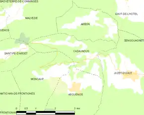 Poziția localității Cazaunous