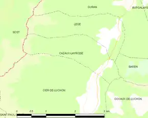 Poziția localității Cazaux-Layrisse
