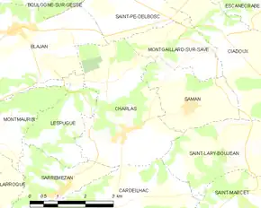 Poziția localității Charlas