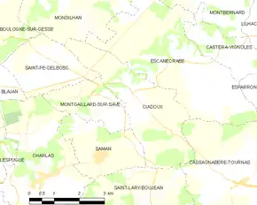 Poziția localității Ciadoux