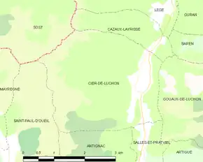 Poziția localității Cier-de-Luchon