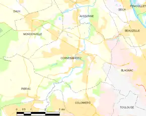 Poziția localității Cornebarrieu