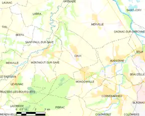 Poziția localității Daux