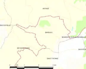Poziția localității Empeaux