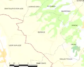 Poziția localității Esperce