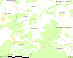 Poziția localității Estadens