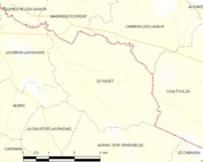 Poziția localității Le Faget