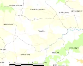 Poziția localității Francon