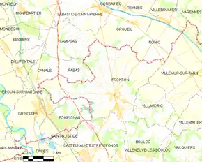 Poziția localității Fronton