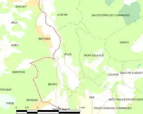 Poziția localității Galié