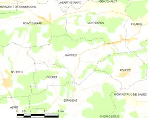 Poziția localității Ganties