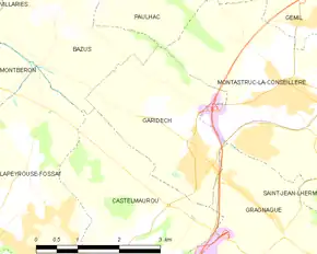 Poziția localității Garidech