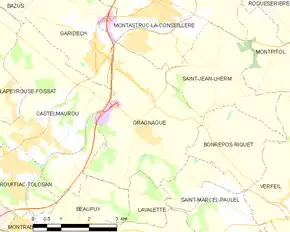 Poziția localității Gragnague