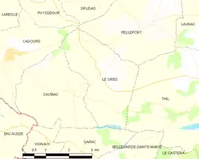 Poziția localității Le Grès