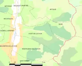 Poziția localității Juzet-de-Luchon