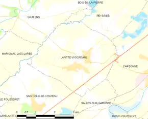Poziția localității Lafitte-Vigordane