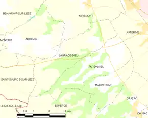 Poziția localității Lagrâce-Dieu