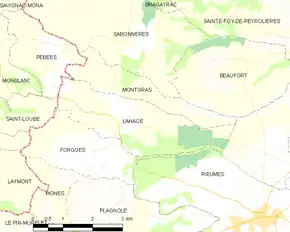 Poziția localității Lahage