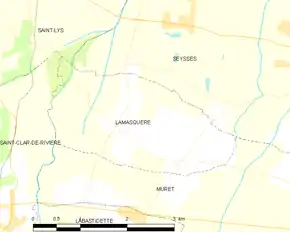 Poziția localității Lamasquère