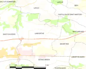 Poziția localității Landorthe