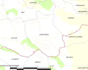 Poziția localității Lapeyrère
