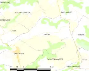 Poziția localității Larcan