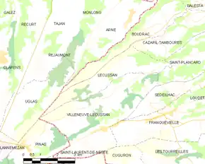 Poziția localității Lécussan